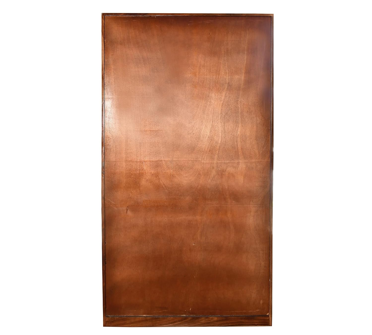 Diamond Wooden Book Shelf with Glass Rack and Drawer Storage - Natural Finish