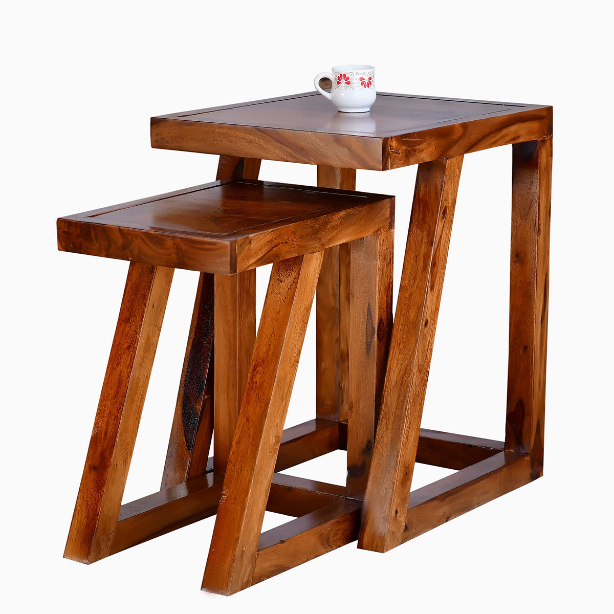 Z Set Solid Sheesham Wood Chair - side angle view