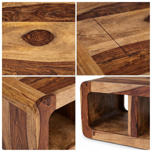 CCT Solid Sheesham Wood Coffee Table - Natural Finish