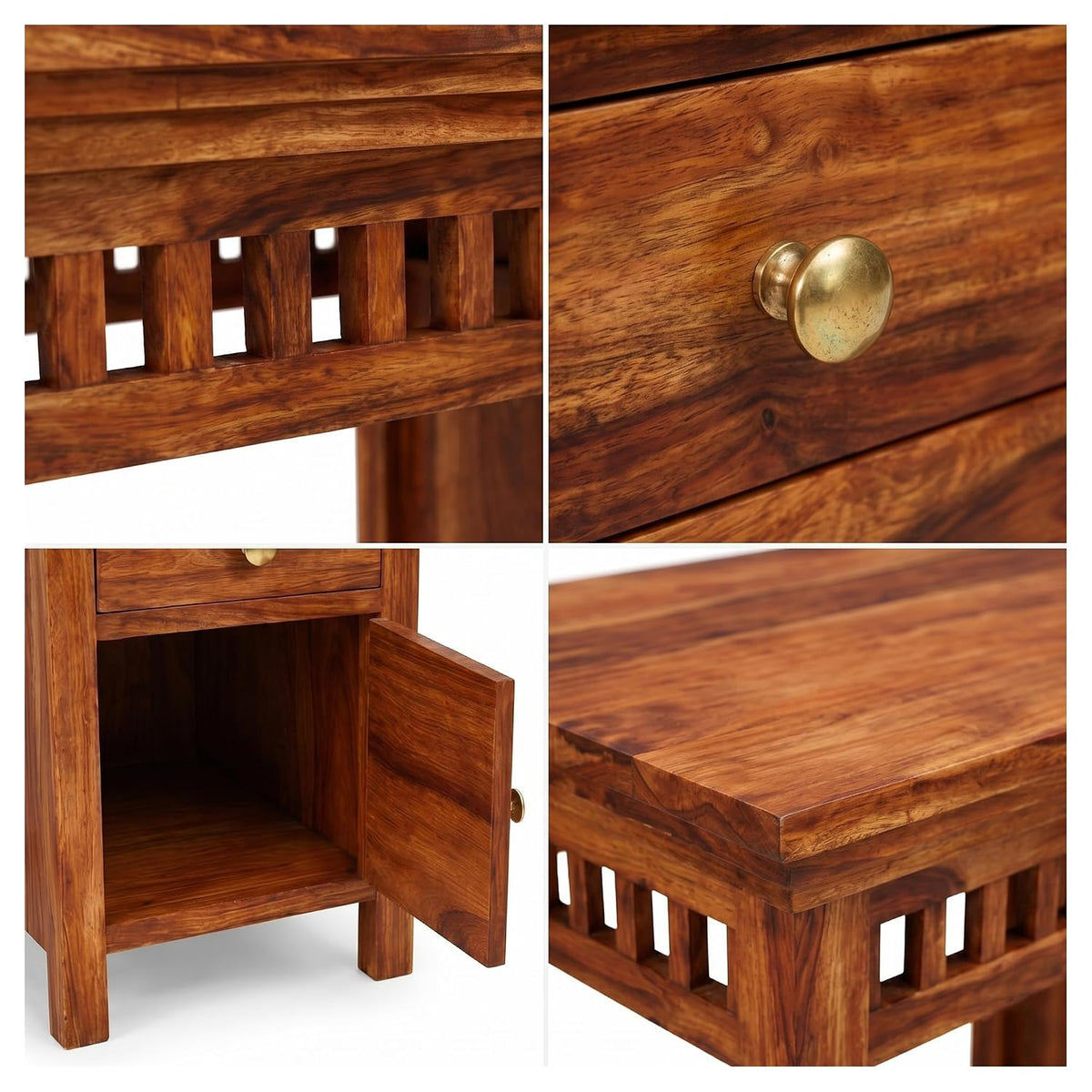 Kuber Solid Sheesham Wood Study Table - Natural Finish