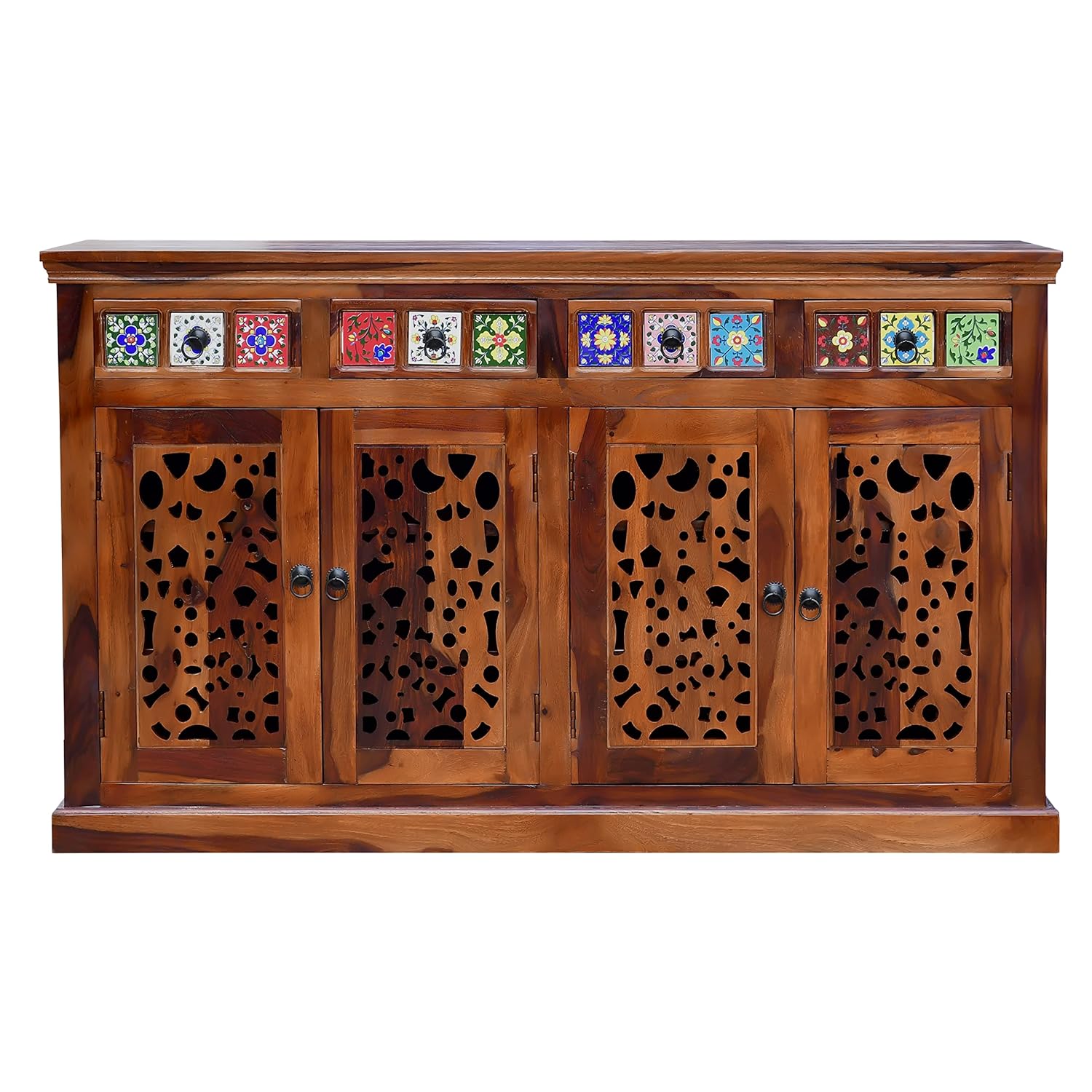 Wooden Sideboard Tv Cabinet for Living Room - Honey Teak Finish