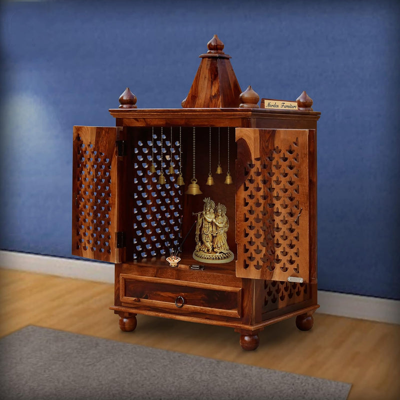 Mini Solid Sheesham Wood Home Temple