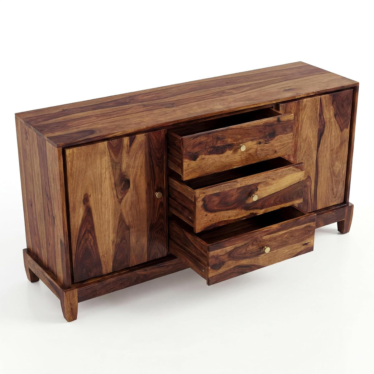 Oaklyn Wooden Stand Sideboard TV Cabinet for Living Room - Natural Finish