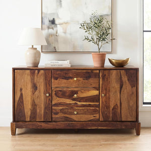 Oaklyn Wooden Stand Sideboard TV Cabinet for Living Room - Natural Finish