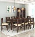 Capsule Sheesham Wood 8 Seater Dining Set - Walnut Finish