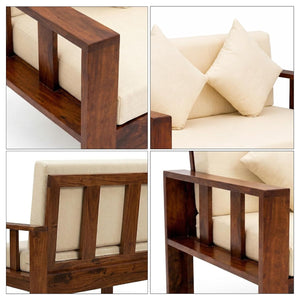 Natraj 6 Seater With Coffee Table Solid Sheesham Wood Sofa Set for Living Room - Walnut Finish