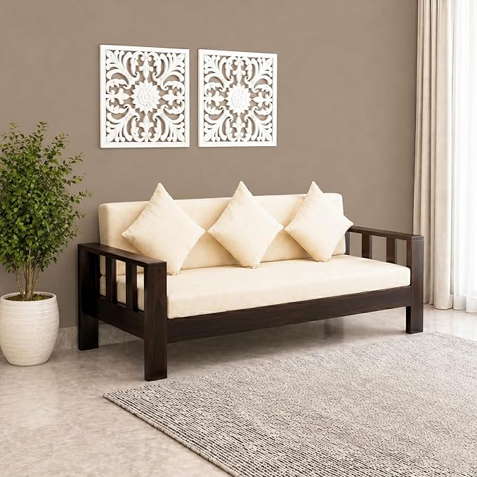 Natraj Solid Sheesham Wood Sofa Set | 3 Seater Sofa Set with Cushion Seat