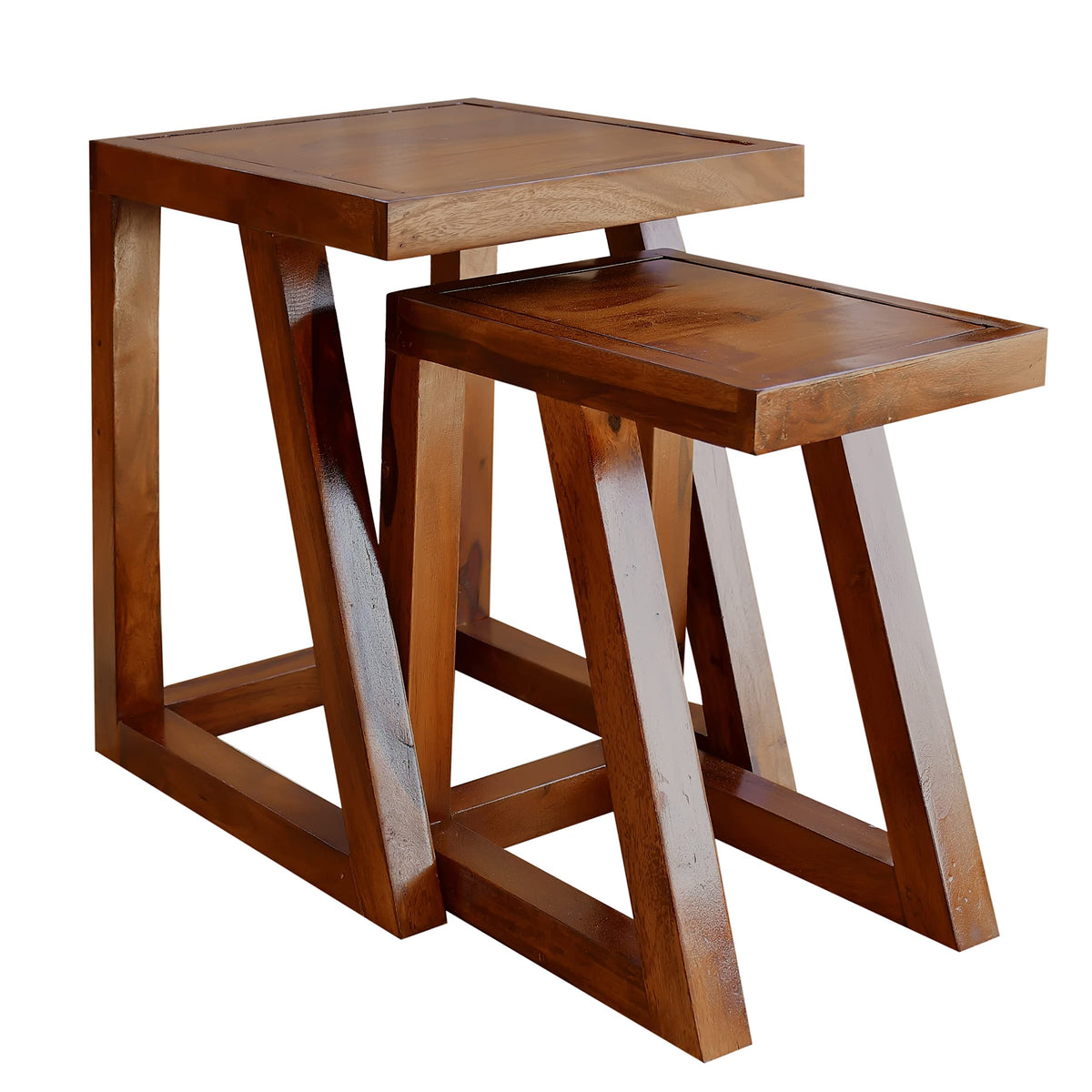 Z Set Solid Sheesham Wood Chair - corner angle view