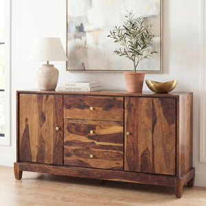 Oaklyn Wooden Stand Sideboard TV Cabinet for Living Room - Natural Finish