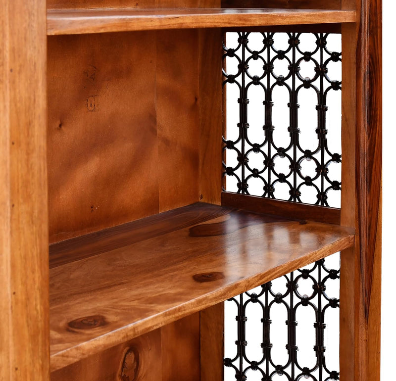 Solid Sheesham Wood Open Bookshelf 5 Shelf Finish - Natural