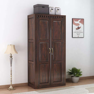 Kuber Solid Sheesham Wood Wardrobe 2 Door Finish - Walnut