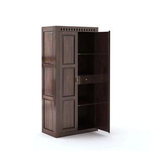 Kuber Solid Sheesham Wood Wardrobe 2 Door Finish - Walnut