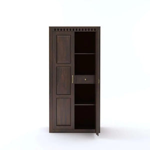 Kuber Solid Sheesham Wood Wardrobe 2 Door Finish - Walnut