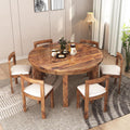 Solid Sheesham Wood Dining Table Set Of 6 - Natural