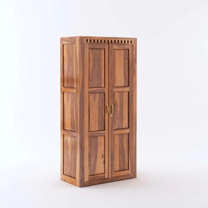 Kuber Solid Sheesham Wood Wardrobe 2 Door  Finish - Natural