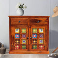 Tile Wooden Sideboard Tv Cabinet for Living Room Finish - honey