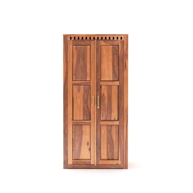 Kuber Solid Sheesham Wood Wardrobe 2 Door  Finish - Natural