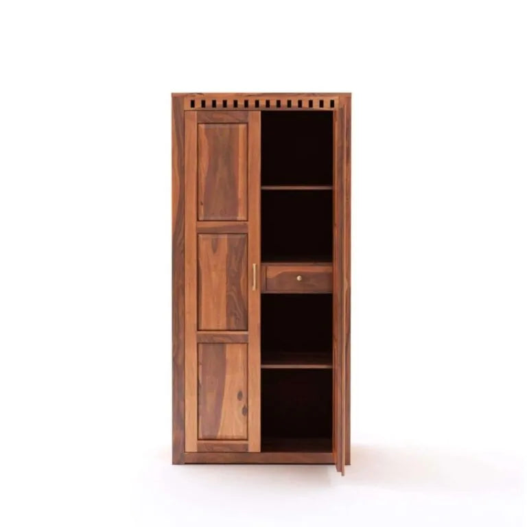 Kuber Solid Sheesham Wood Wardrobe 2 Door  Finish - Natural
