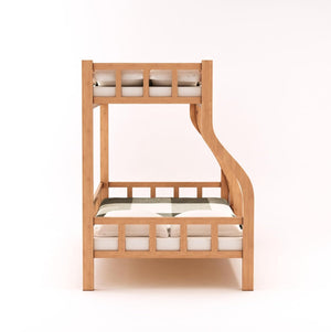 Mini Oak Wood Kids Bunk Bed - Twin Over Bed with Ladder Wooden Bunk Beds For Kids & Adults, Football Fantasy - Free Installation