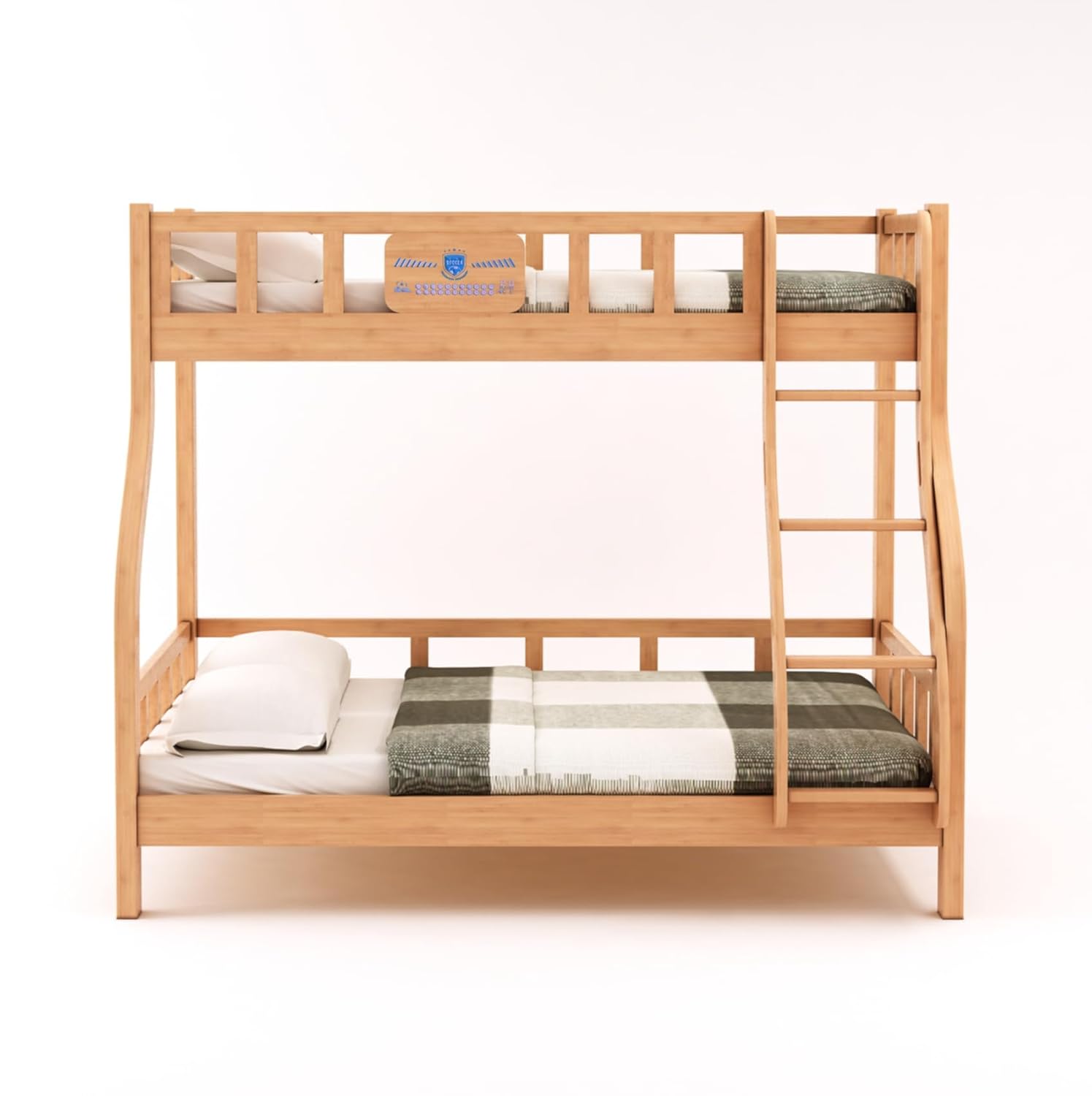 Mini Oak Wood Kids Bunk Bed - Twin Over Bed with Ladder Wooden Bunk Beds For Kids & Adults, Football Fantasy - Free Installation