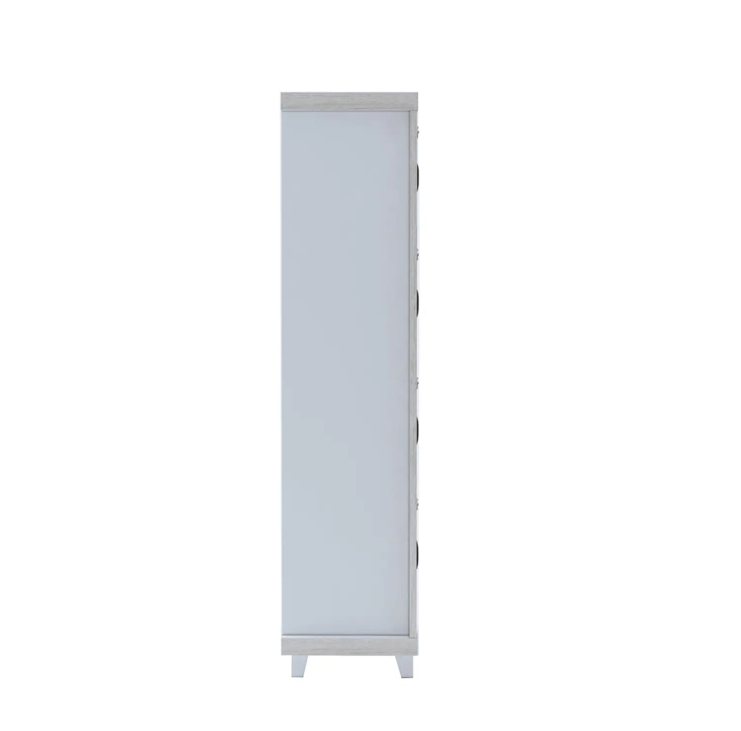 Modern Bookcase with Doors | Two-Tone Storage Cabinet in White and Wood Finish