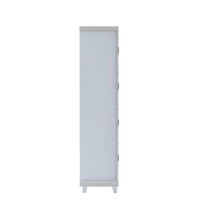 Modern Bookcase with Doors | Two-Tone Storage Cabinet in White and Wood Finish