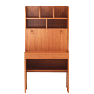 Modern Minimalist Wooden Study Desk with Scandinavian-Inspired Storage Shelves