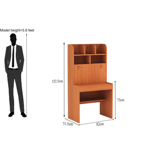 Modern Minimalist Wooden Study Desk with Scandinavian-Inspired Storage Shelves