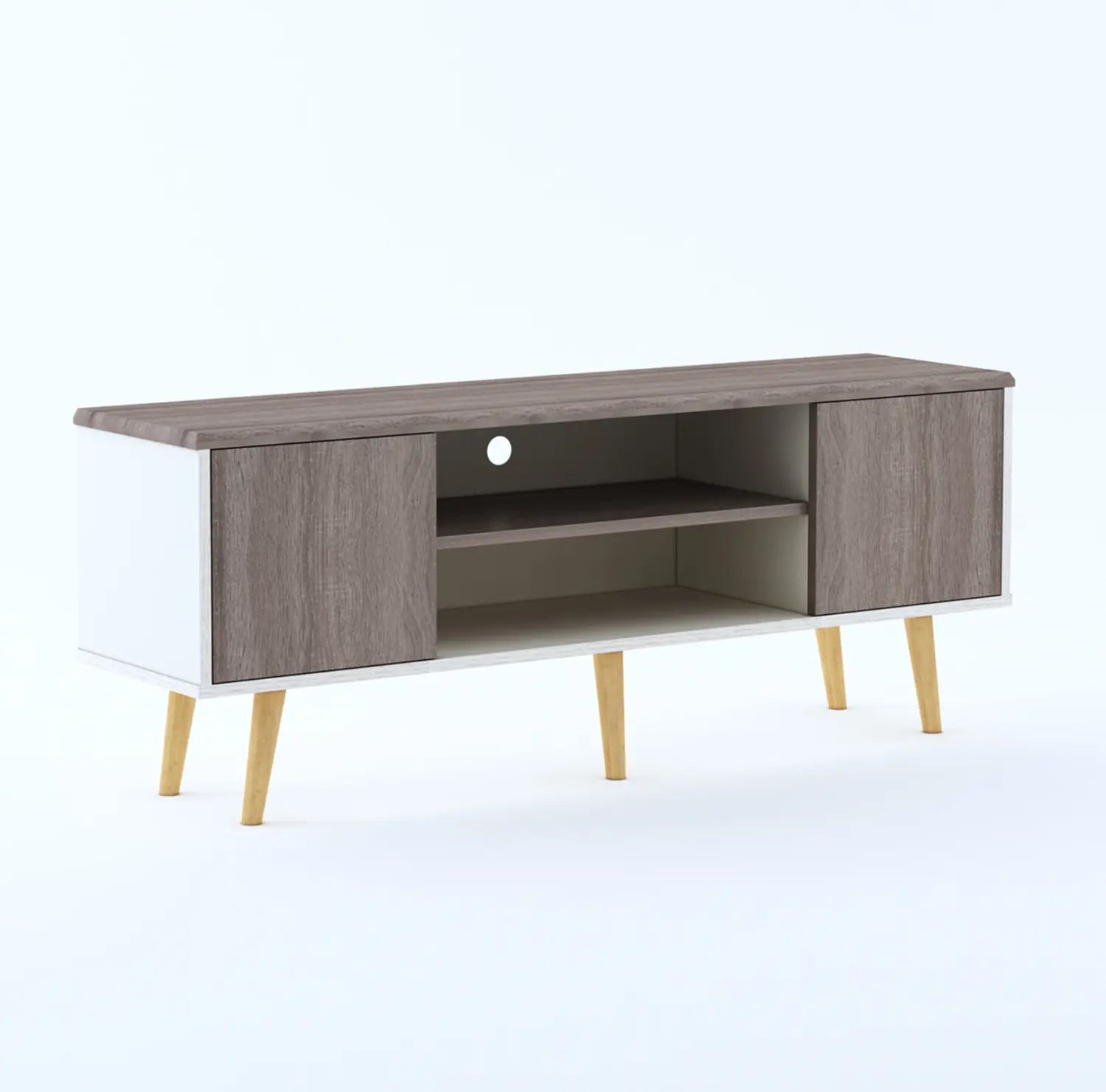Modern TV Unit/Cabinet with Gray Finish | Contemporary Design for Living Room | Engineered Wood