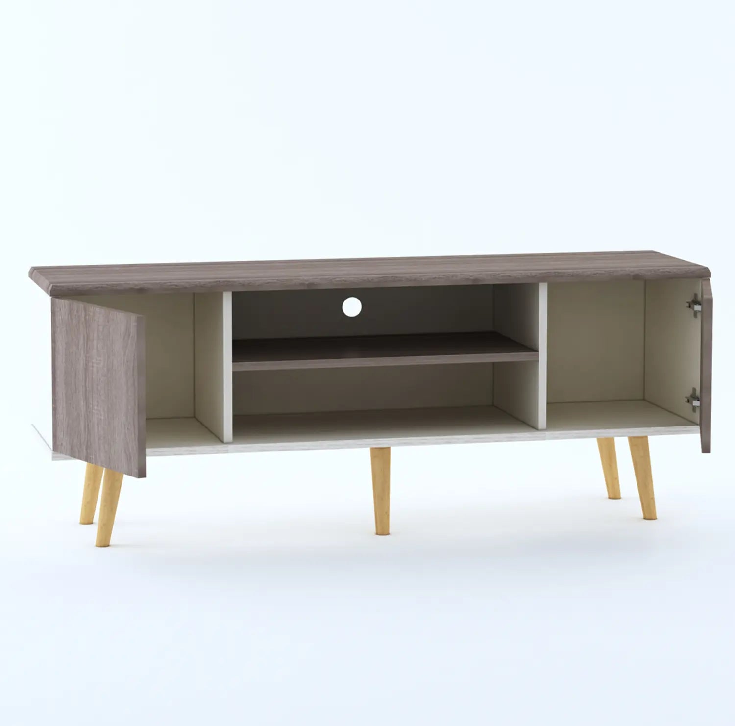 Modern TV Unit/Cabinet with Gray Finish | Contemporary Design for Living Room | Engineered Wood