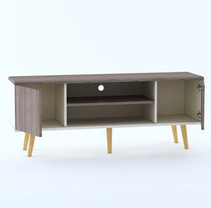 Modern TV Unit/Cabinet with Gray Finish | Contemporary Design for Living Room | Engineered Wood