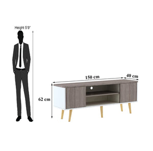 Modern TV Unit/Cabinet with Gray Finish | Contemporary Design for Living Room | Engineered Wood