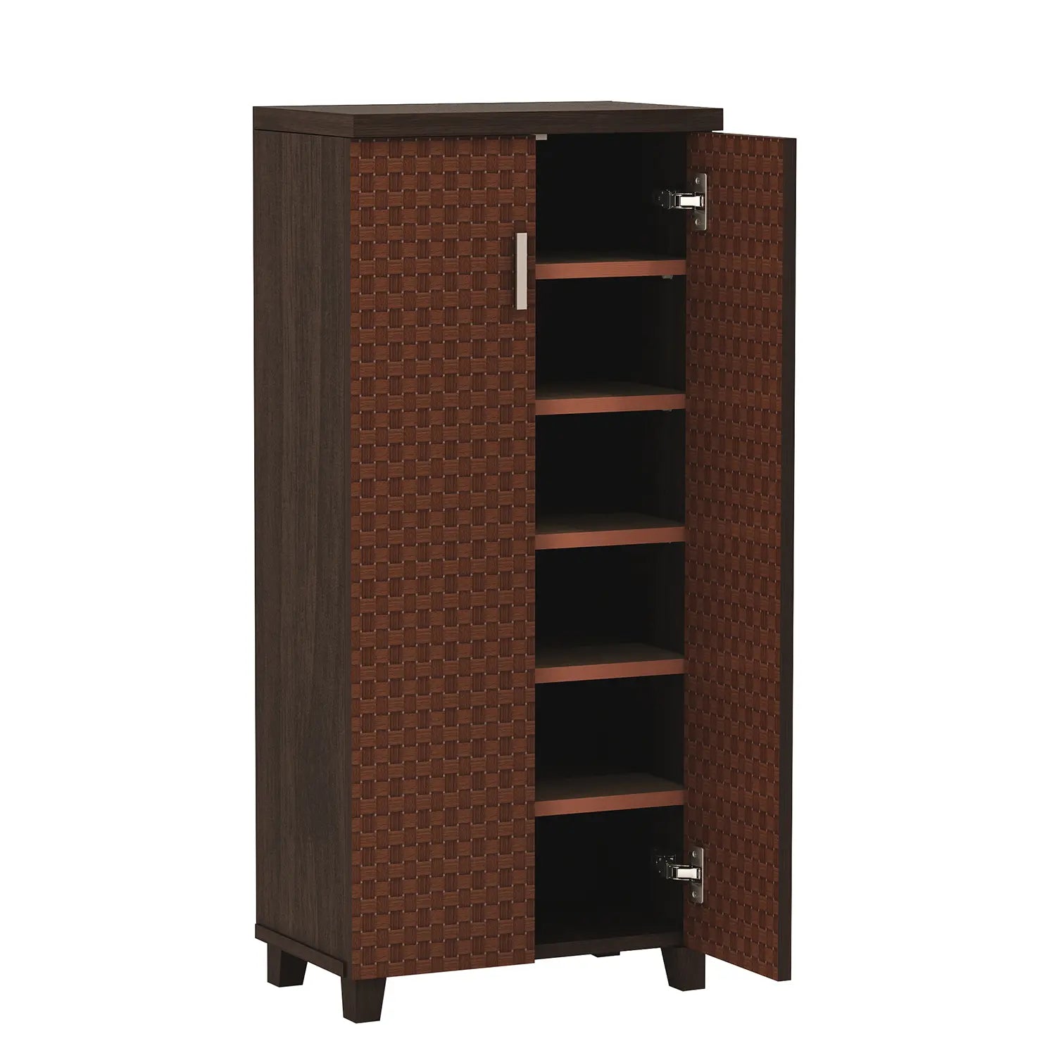 Modern Wooden Shoe Rack with Sleek Finish & Ample Storage - Pattern Wenge
