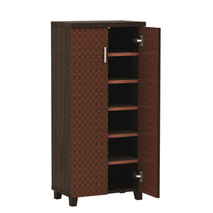 Modern Wooden Shoe Rack with Sleek Finish & Ample Storage - Pattern Wenge