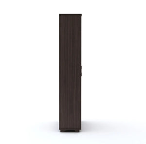 Three-Door Wooden Wardrobe with Wenge Finish and Ample Storage for Modern Homes