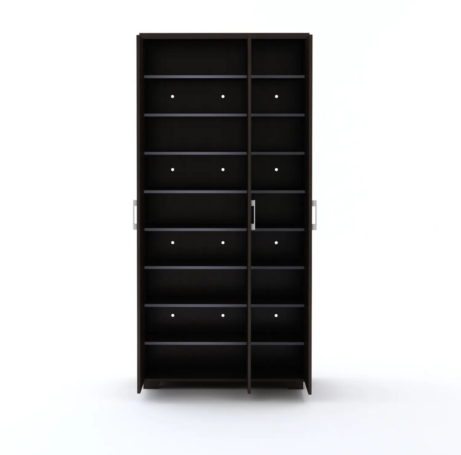 Three-Door Wooden Wardrobe with Wenge Finish and Ample Storage for Modern Homes