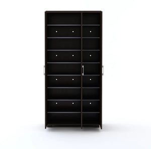 Three-Door Wooden Wardrobe with Wenge Finish and Ample Storage for Modern Homes