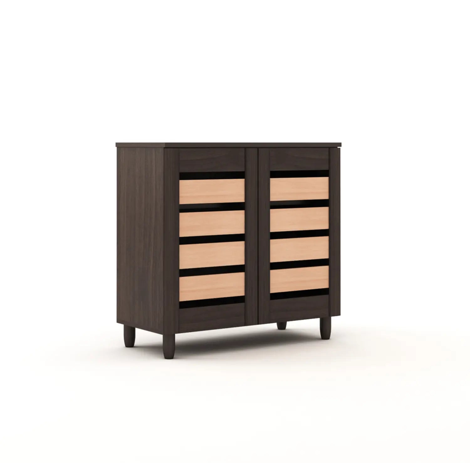 Two-Door Modern Two-Tone Engineered Wood Shoe Rack for Compact and Spacious Storage